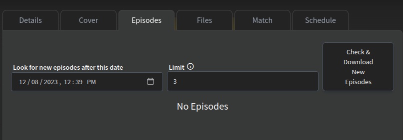 Podcast Episodes tab