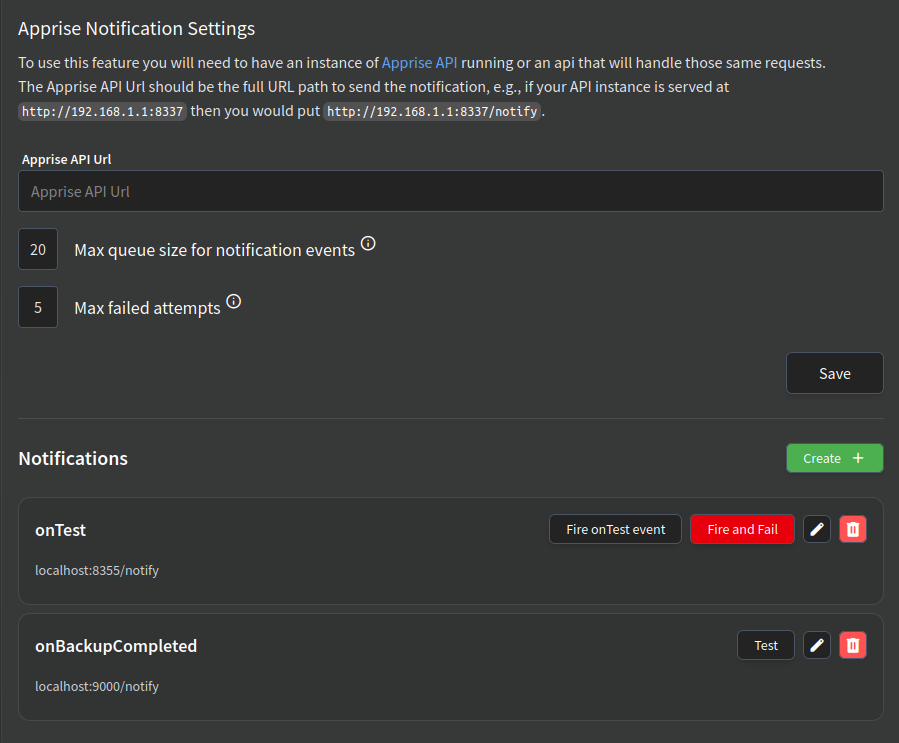 Notification Settings Page